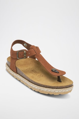 Sandali in pelle scamosciata - Marrone