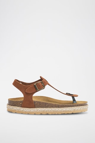 Sandali in pelle scamosciata - Marrone