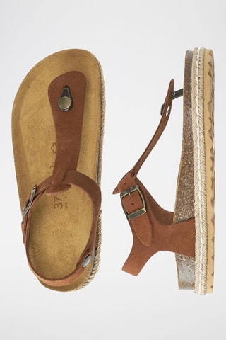 Sandali in pelle scamosciata - Marrone