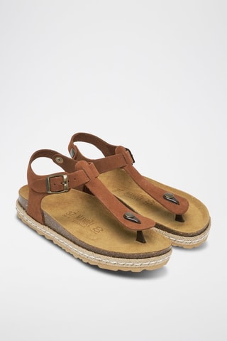 Sandali in pelle scamosciata - Marrone