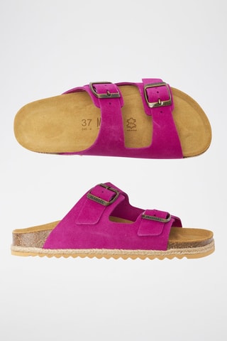 Ciabatte in pelle scamosciata Alberto - Rosa