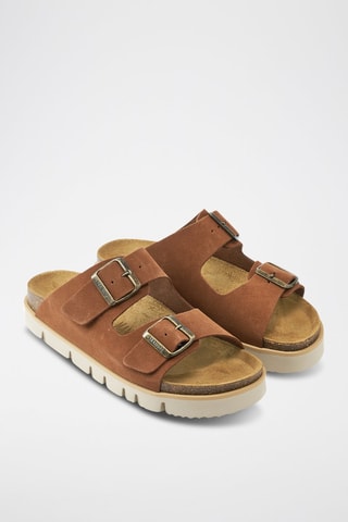 Ciabatte in pelle scamosciata Ana - Marrone