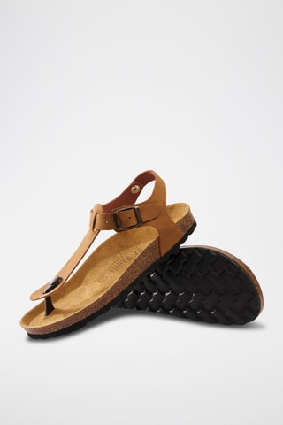 Sandali in ecopelle Léon - Nero e marrone