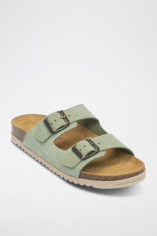 Mules en nubuck Alberto - Vert