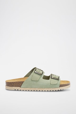 Mules en nubuck Alberto - Vert