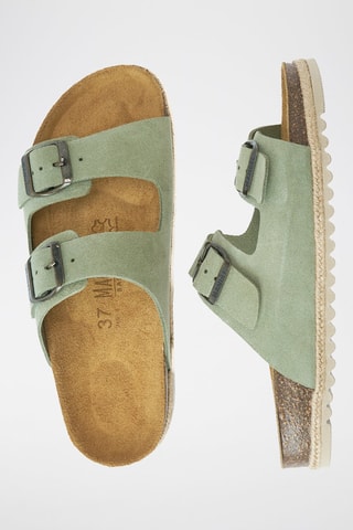 Mules en nubuck Alberto - Vert