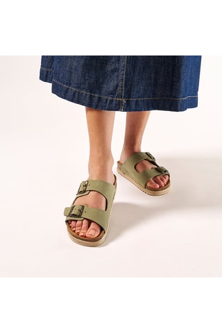 Mules en nubuck Alberto - Vert