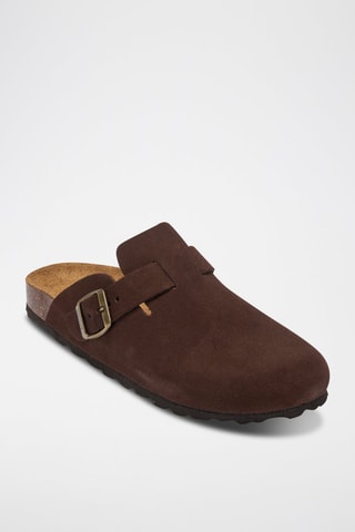 Sabot in pelle scamosciata Noe - Nero e marrone