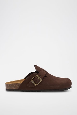 Sabot in pelle scamosciata Noe - Nero e marrone