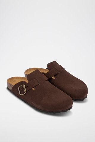 Sabot in pelle scamosciata Noe - Nero e marrone