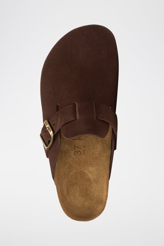 Sabot in pelle scamosciata Noe - Nero e marrone