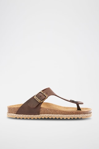 Leren Teenslippers Blanca - Bruin