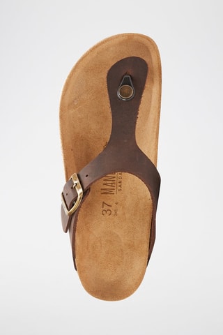 Leren Teenslippers Blanca - Bruin