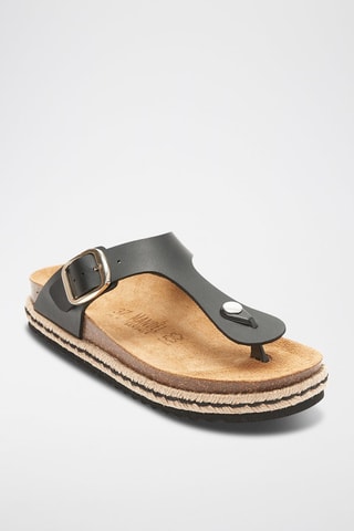 Sandales plateformes en éco-cuir Gala - Noir, marron et beige