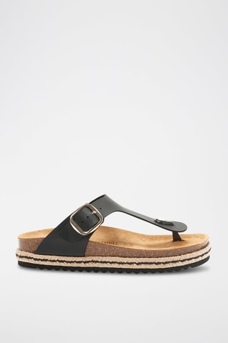 Sandales plateformes en éco-cuir Gala - Noir, marron et beige