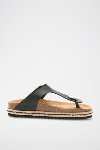 Sandales plateformes en éco-cuir Gala - Noir, marron et beige