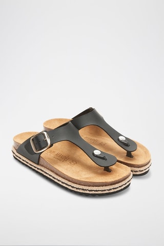Sandales plateformes en éco-cuir Gala - Noir, marron et beige
