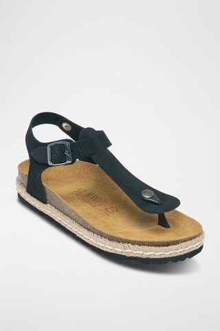 Sandali in pelle scamosciata - Nero
