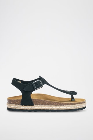 Sandali in pelle scamosciata - Nero