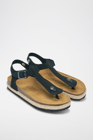 Sandali in pelle scamosciata - Nero