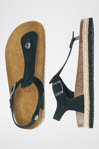 Sandali in pelle scamosciata - Nero