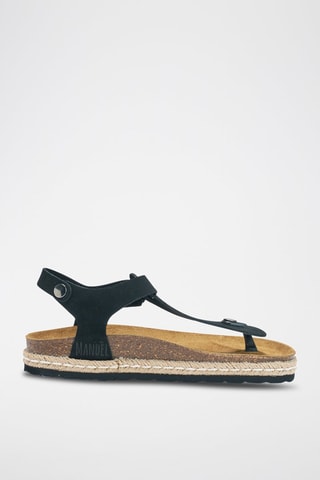 Sandali in pelle scamosciata - Nero