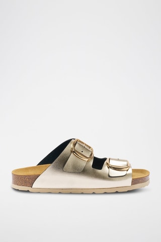 Mules Alberto - Marron, doré et noir