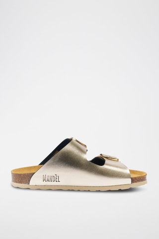 Mules Alberto - Marron, doré et noir