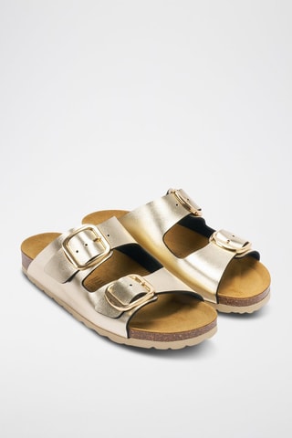 Mules Alberto - Marron, doré et noir