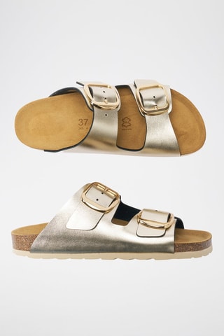 Mules Alberto - Marron, doré et noir