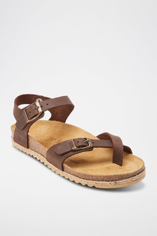 Sandali in pelle Elisa - Beige e marrone
