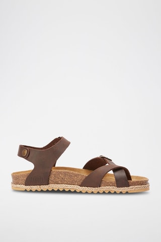 Sandali in pelle Elisa - Beige e marrone