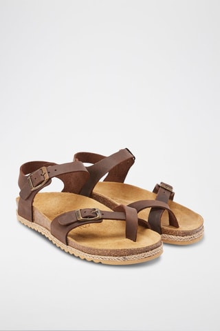 Sandali in pelle Elisa - Beige e marrone
