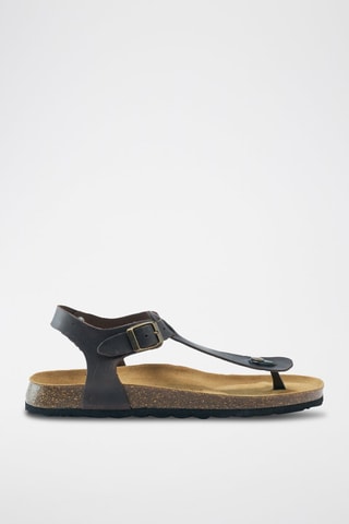 Sandali in pelle Léon - Argentato e marrone