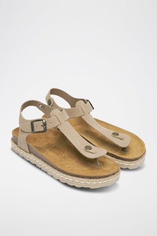 Sandali in pelle scamosciata - Grigio