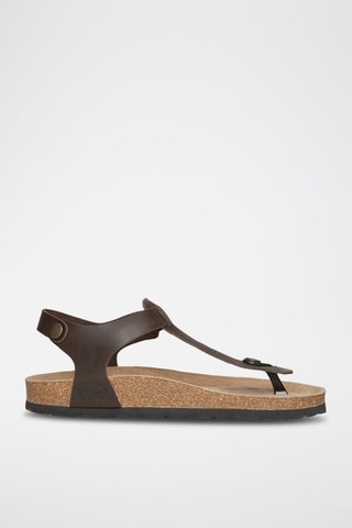 Sandali in pelle Léon - Marrone, nero e beige