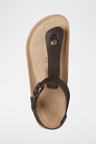 Sandali in pelle Léon - Marrone, nero e beige
