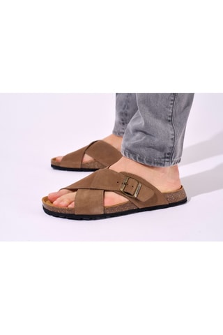 Mules en nubuck - Marron