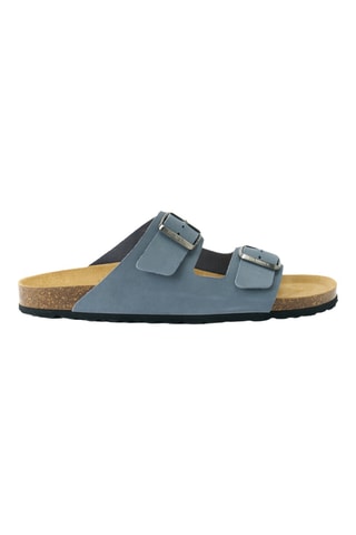 Mules en nubuck - Bleu