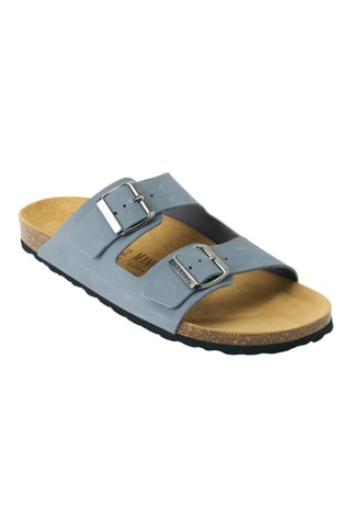 Mules en nubuck - Bleu