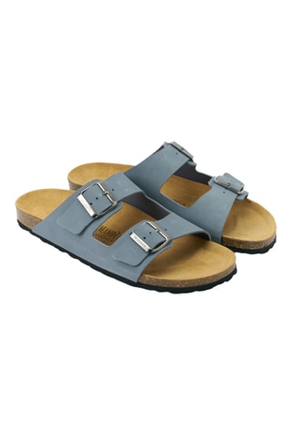 Mules en nubuck - Bleu
