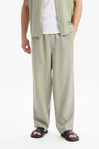Pantaloni loose in lino - Verde