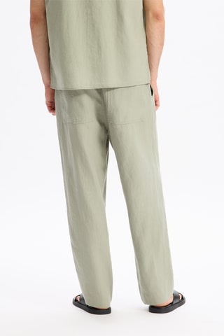 Pantaloni loose in lino - Verde