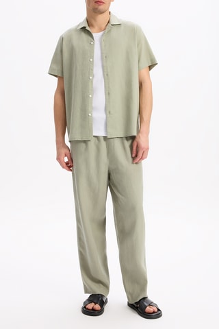 Pantaloni loose in lino - Verde
