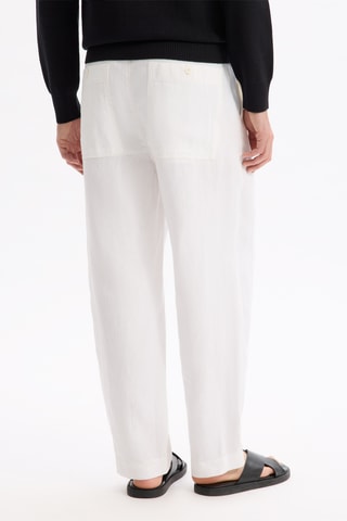 Pantalon loose en lin - Blanc