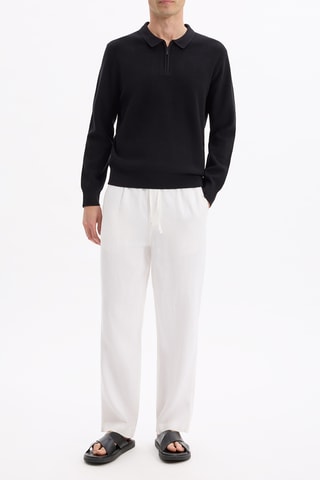 Pantalon loose en lin - Blanc
