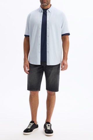 Bermuda regular in jeans - Nero