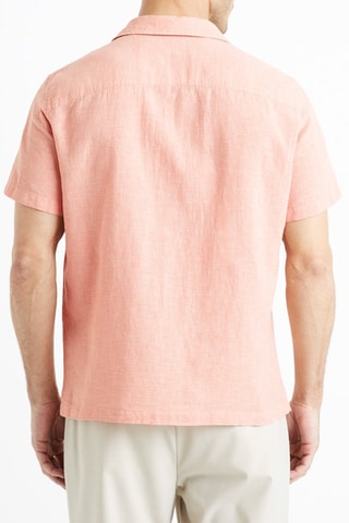 Camicia regular in lino - Rosa