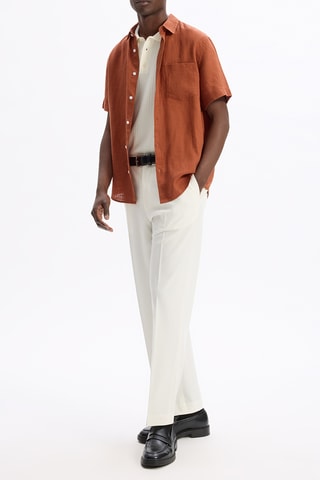 Camicia in lino - Arancione scuro