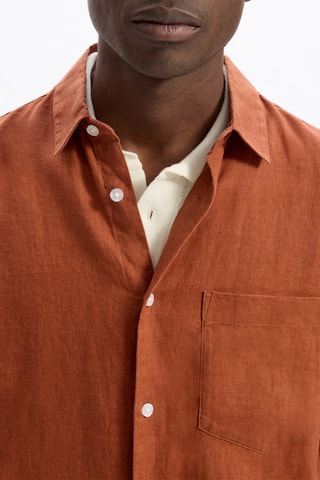 Camicia in lino - Arancione scuro
